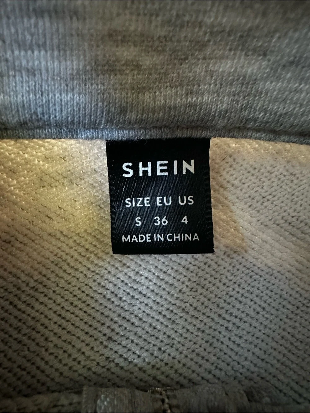 SHEIN USA Quarter Zip Sweatshirt Gray Cozy Casual Pullover Size Small